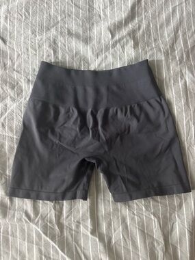 High-Waist Grey Women’s Active Shorts